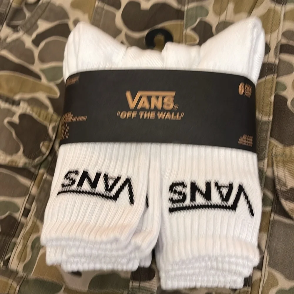 Vans Socks 6 pairs set CREW VANS.
"OFF THE WALL" White/Black 
NWT - Picture 3 of 16